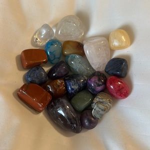 Beautiful polished stones- and an extra little skull stone.